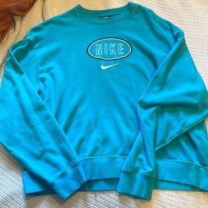 Nike Blue Cropped Crewneck
